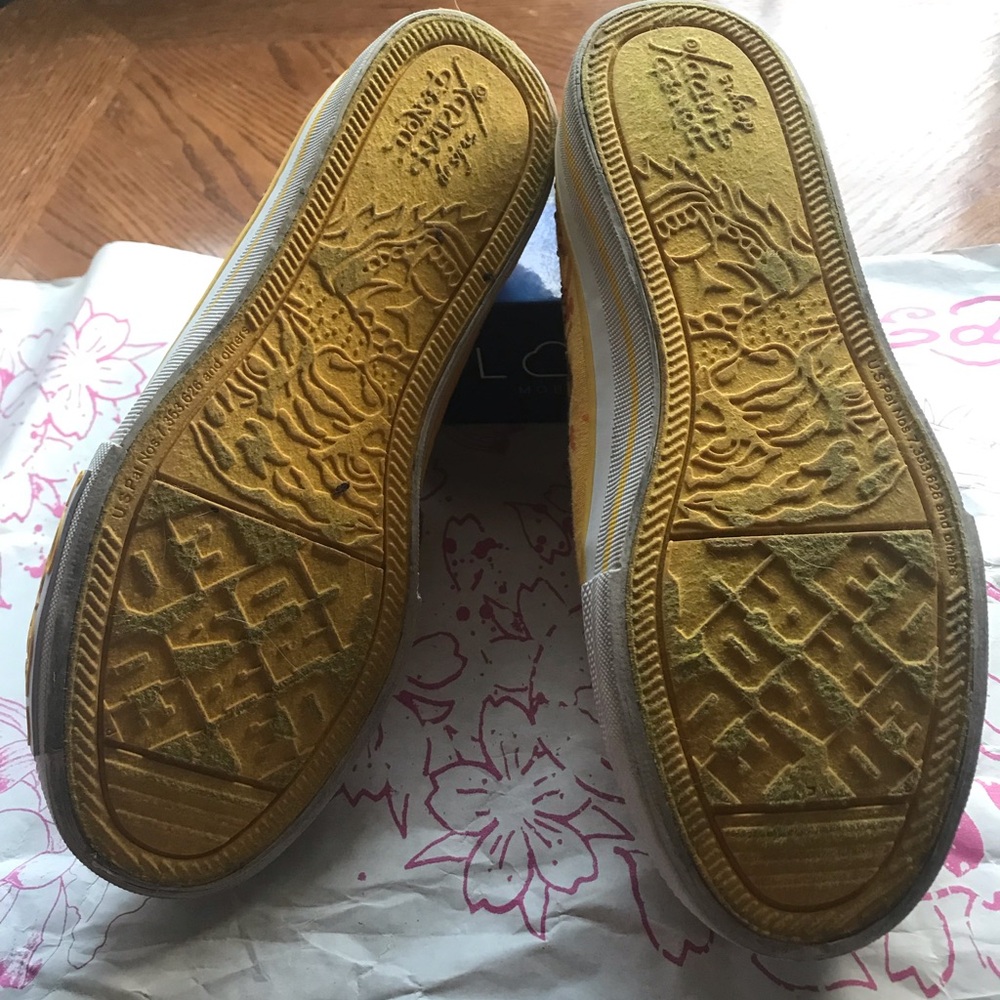Ed Hardy Yellow/Orange Women Canvas Sneakers - Picture 10 of 14